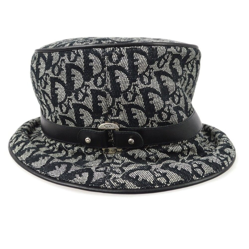 Christian Dior Black Gray Trotter Hat DVC04001 #57 Small Good